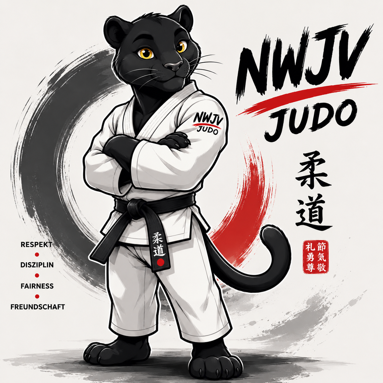 Schwarzer Panther im Judogi